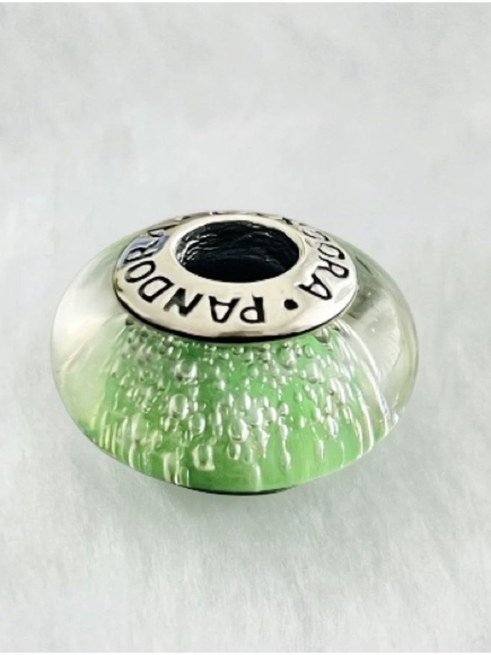 Pandora Green Glass Charm Bead